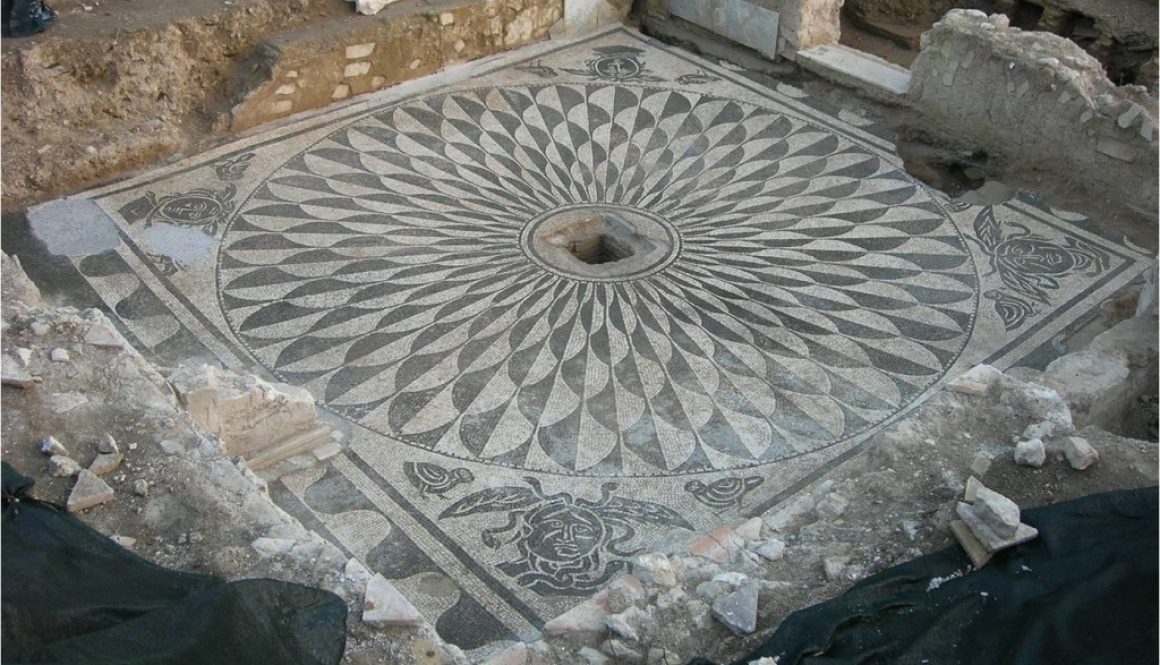 Castel di Guido- Villa Romana OLIVELLA mosaico meduse