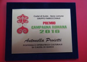 ANTONELLA PROIETTI, POETESSA PREMIO CAMPAGNA ROMANA 2016