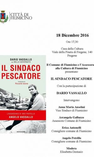 FREGENE, CASA DELLA CULTURA: DOMENICA PRESENTAZIONE LIBRO “IL SINDACO PESCATORE”