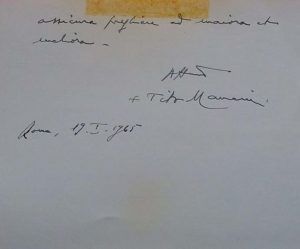 Monsignor Tito MANCINI-Biglietto Autografo