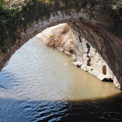 CASTEL di GUIDO-Bivio di FREGENE-via Aurelia- PONTE ROMANO SUL FIUME ARRONE.