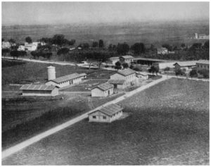 Maccarese -Centri Agricoli della bonifica -Foto aerea del 1930-