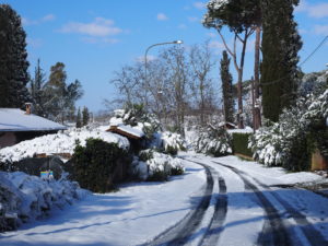 Neve a Castel di Guido - Residenza Aurelia --ore 8:30 del 26 febb 2018