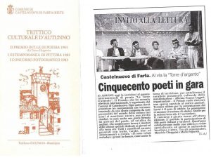 Castelnuovo di Farfa (Rieti) Premio letterario LA TORRE D'ARGENTO