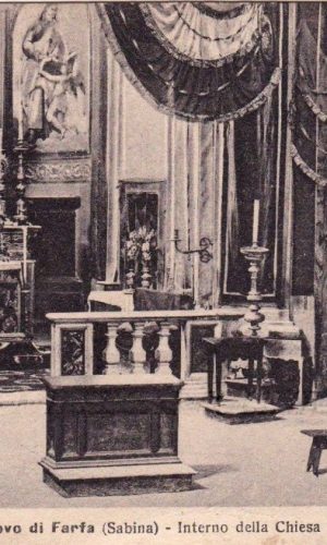 CASTELNUOVO DI FARFA: Foto degli anni'30 interno chiesa parrocchiale.