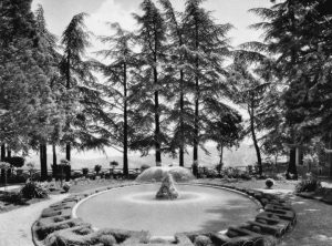 ORVINIO (Rieti)- Il Castello-Interno del parco , la fontana - foto del 1935