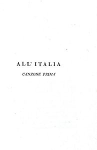 Giacomo Leopardi: Canzoni - Bologna 1824