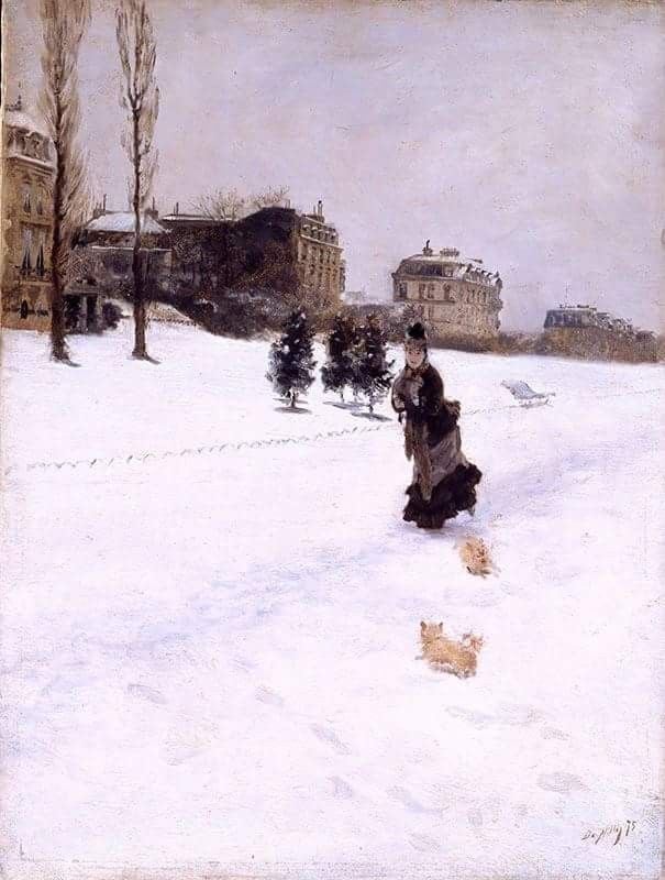 Giuseppe De Nittis Dipinto Sulla neve, 1875