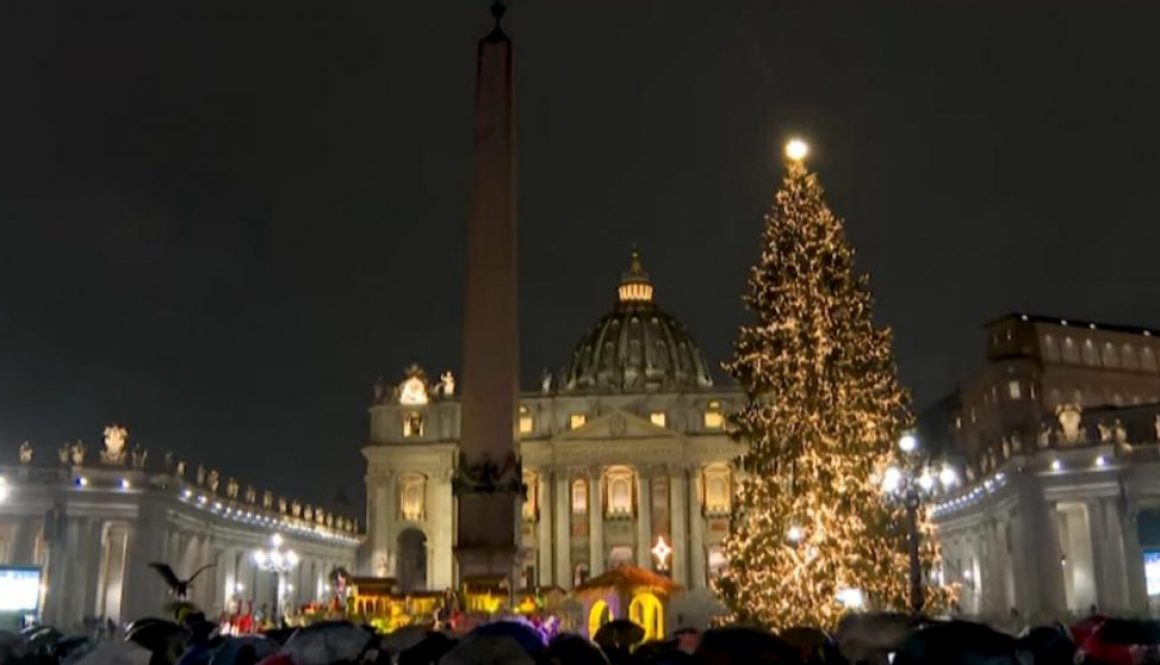 ROMA Natale 2021-- Fotoreportage Piazza San Pietro -l'albero di Natale e il presepe-