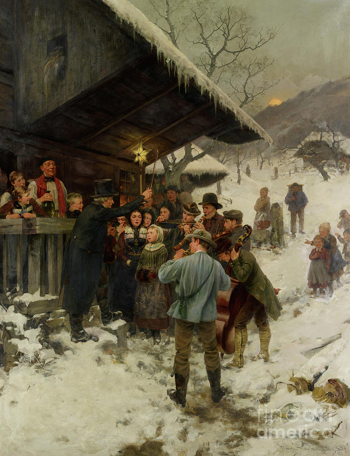 Artista Hans Bachmann-Titolo:”A Christmas Carol In Lucerne” anno 1887 -