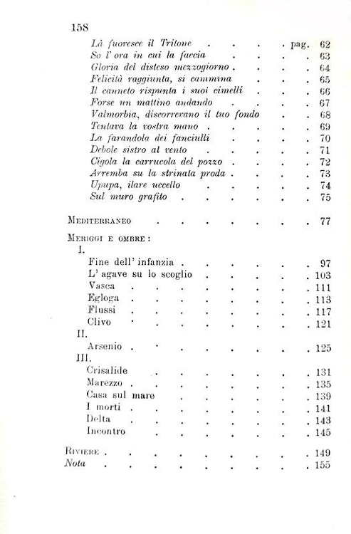 EUGENIO MONTALE Ossi di Seppia- Edizione del 1941