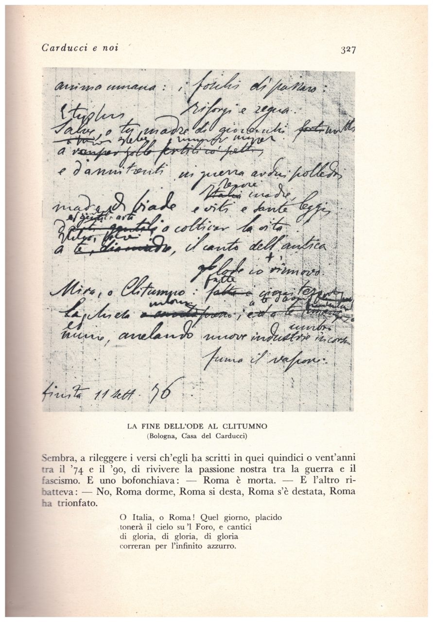 BIBLIOTECA DEA SABINA-Ugo Ojetti su Giosuè CARDUCCI -1 luglio 1935