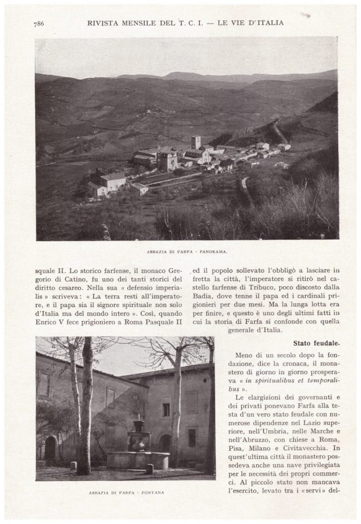 Biblioteca DEA SABINA- ABBAZIA di FARFA-Monumenti della Sabina -TCI anno 1929-