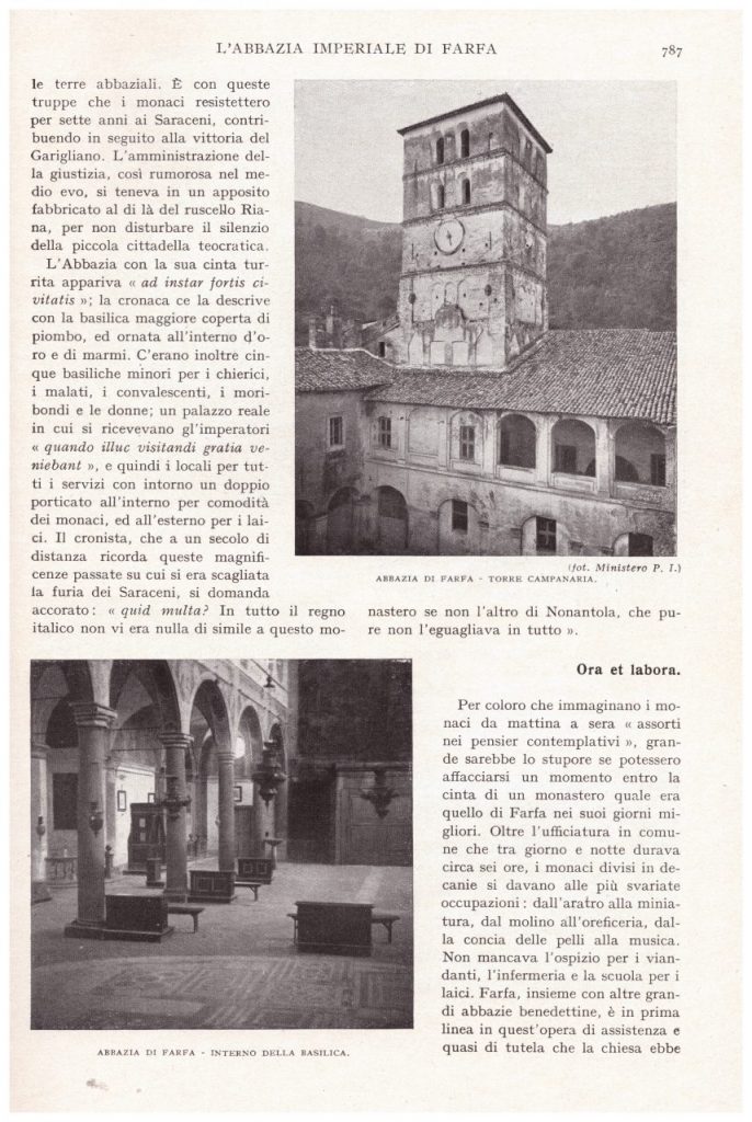 Biblioteca DEA SABINA- ABBAZIA di FARFA-Monumenti della Sabina -TCI anno 1929-