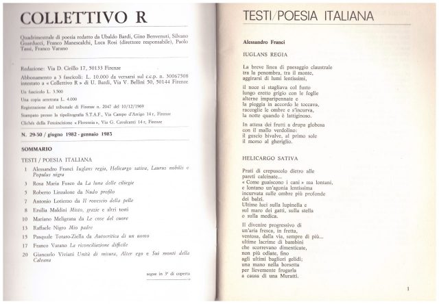 Rivista Collettivo R-Poesie pubblicate n° 29/30 Gennaio 