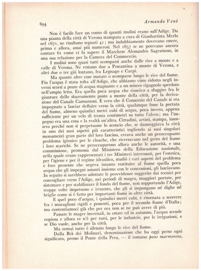 Armando Venè-I VECCHI MULINI SULL’ADIGE-Rivista PAN aprile 1934-