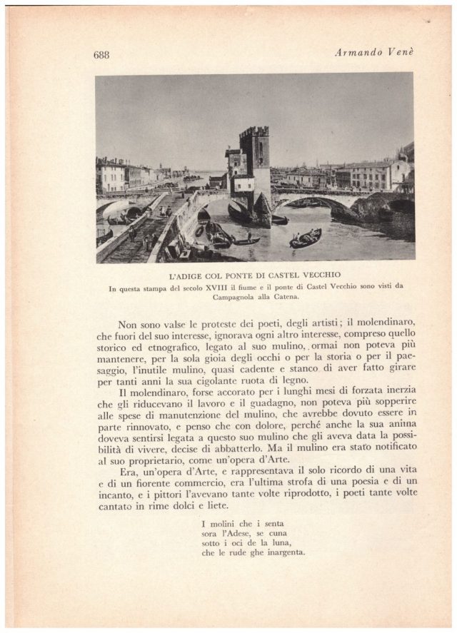 Armando Venè-I VECCHI MULINI SULL’ADIGE-Rivista PAN aprile 1934-