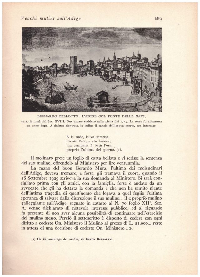 Armando Venè-I VECCHI MULINI SULL’ADIGE-Rivista PAN aprile 1934-