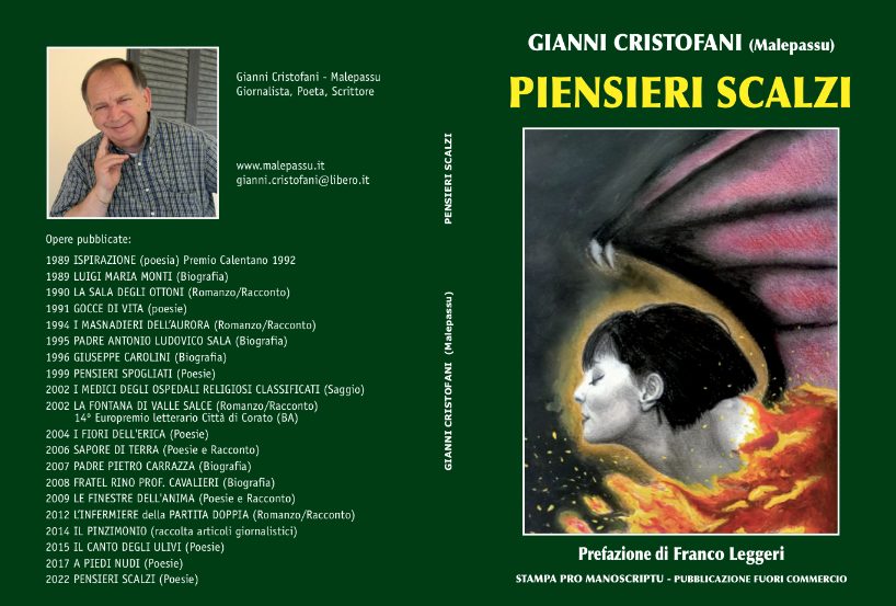 - Gianni CRISTOFANI - Raccolta di Poesie -"PENSIERI SCALZI" -Prefazione di Franco Leggeri.