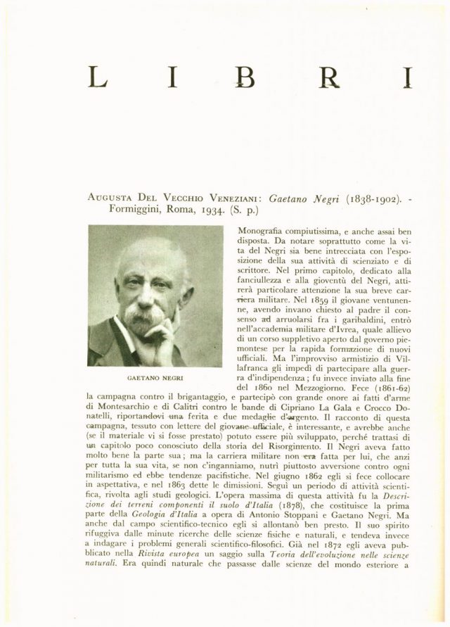 Augusta Del Vecchio Veneziani :”Gaetano Negri”