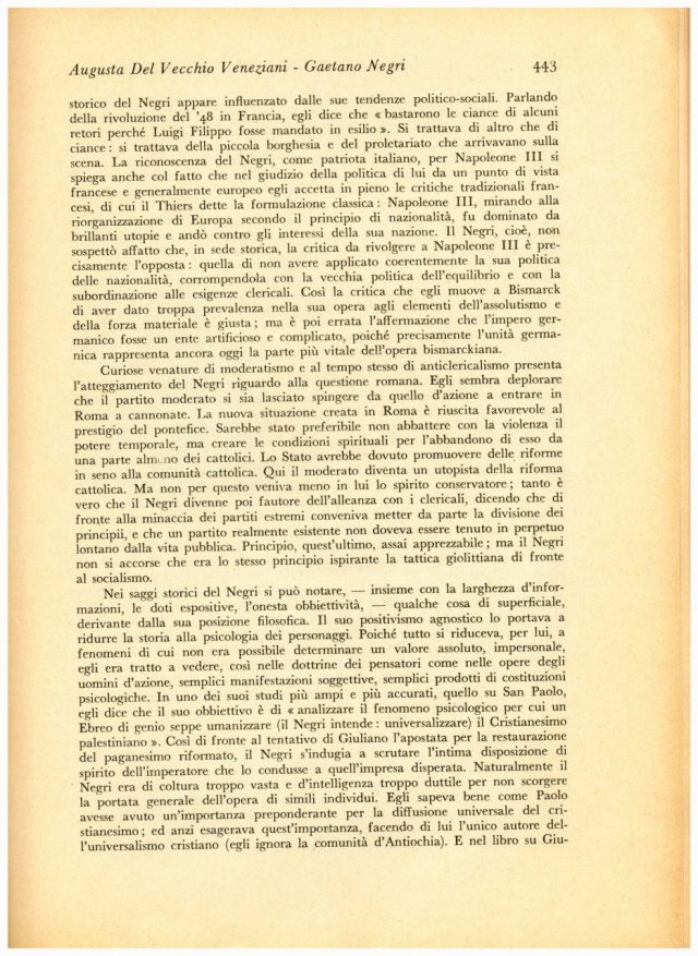 Augusta Del Vecchio Veneziani :”Gaetano Negri”