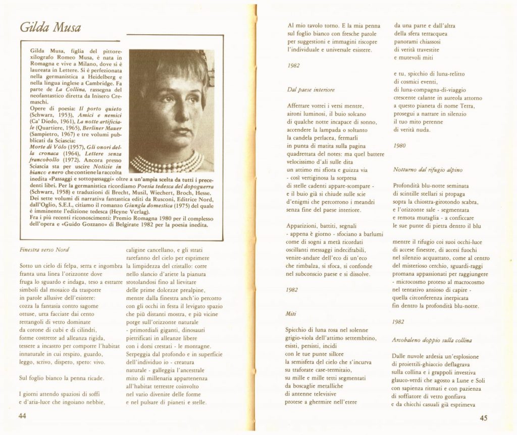 Biblioteca DEA SABINA - GILDA MUSA- Poesie del 1983-