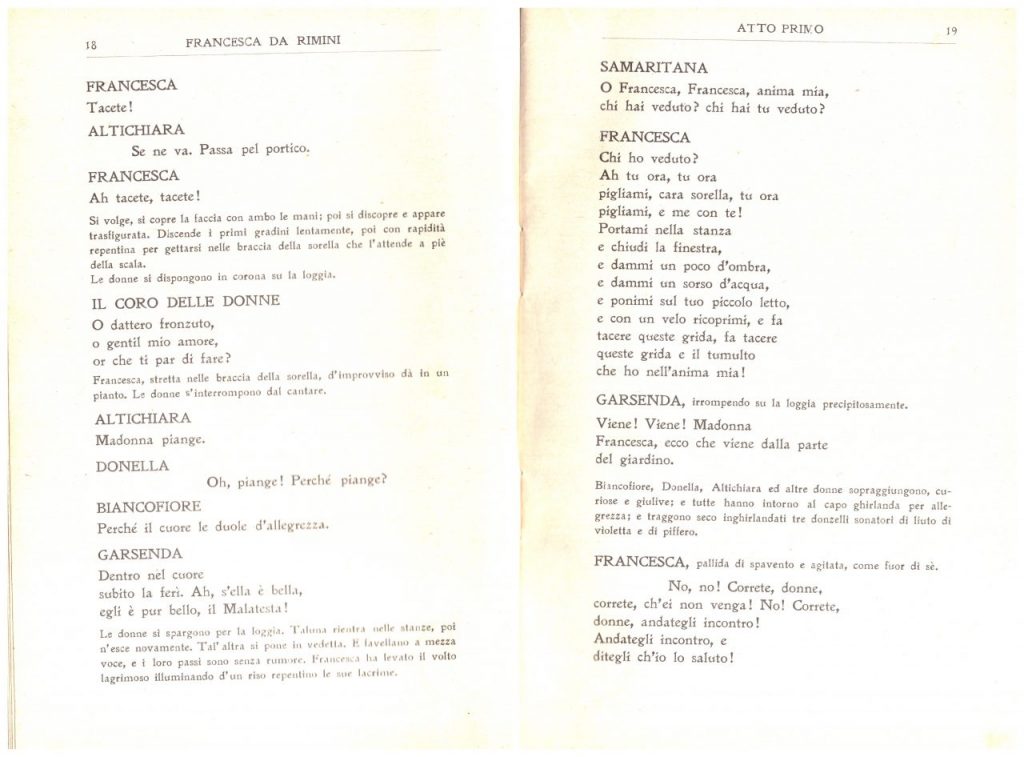 Gabriele D’Annunzio- “FRANCESCA da RIMINI”- Edizione 1914- 