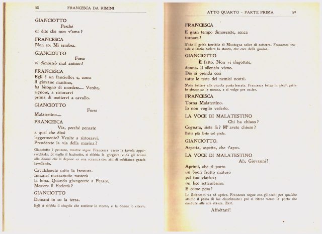 Gabriele D’Annunzio- “FRANCESCA da RIMINI”- Edizione 1914- 