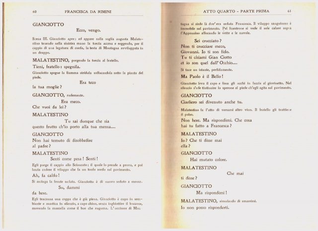 Gabriele D’Annunzio- “FRANCESCA da RIMINI”- Edizione 1914- 