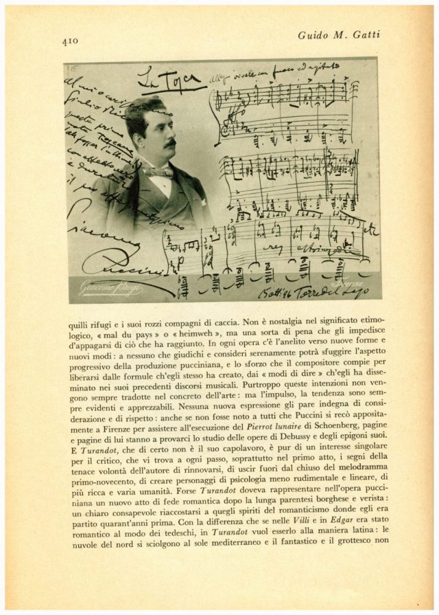 Guido Gatti -“GIACOMO PUCCINI dieci anni dopo la morte"