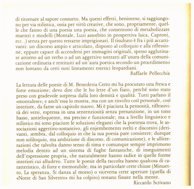 MARIA BENEDETTA CERRO- Poesie