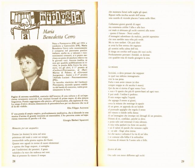MARIA BENEDETTA CERRO- Poesie