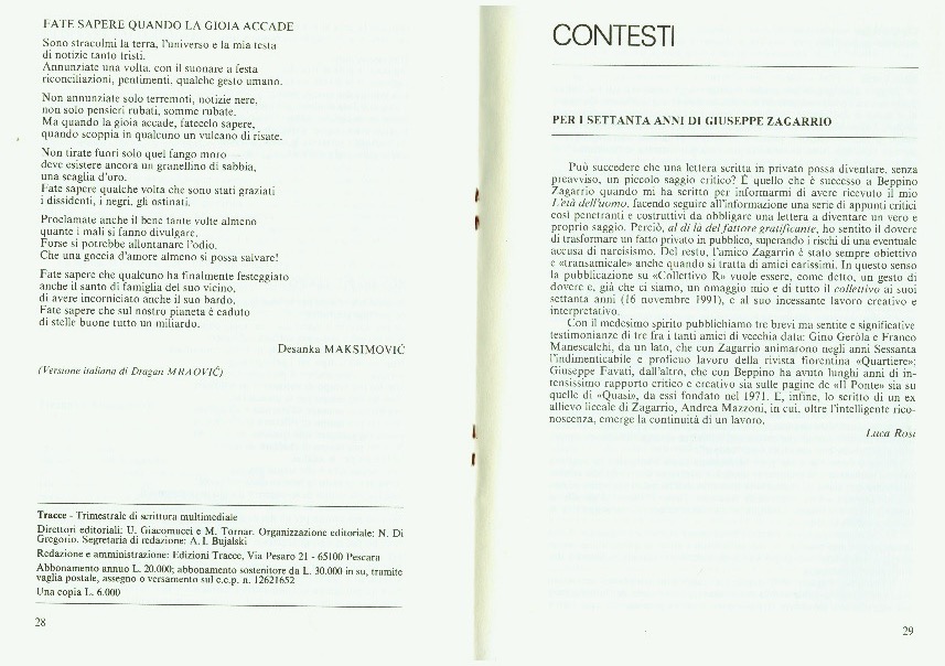  COLLETTIVO R-POESIE pubblicate sul n° 56-57 del 1991-