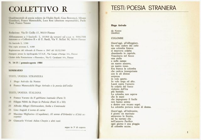 Biblioteca DEA SABINA-Rivista Collettivo R-Poesie pubblicate n°34:35 –anno 1984 