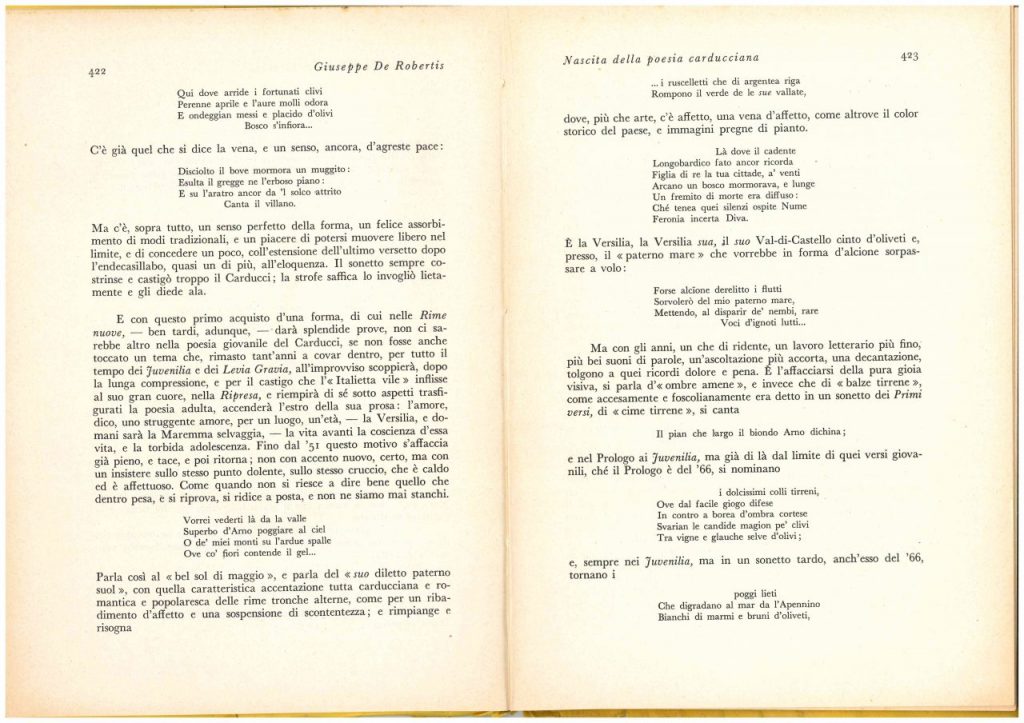 Giuseppe De Robertis :"Nascita della Poesia Carducciana"