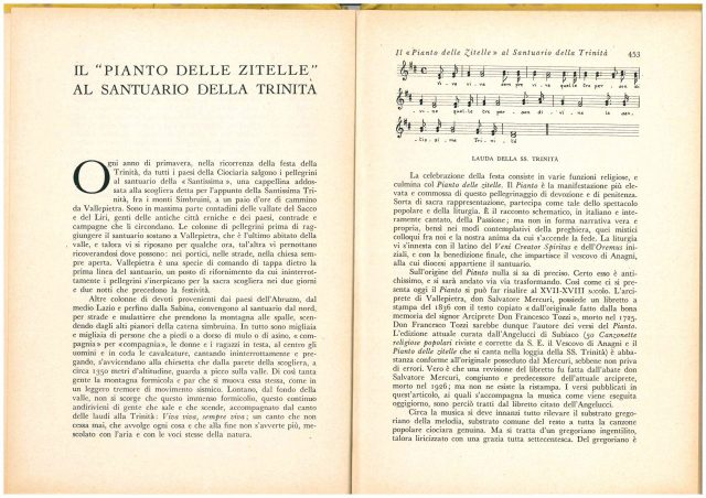 Il “PIANTO delle ZITELLE “ al Santuario della TRINITA’