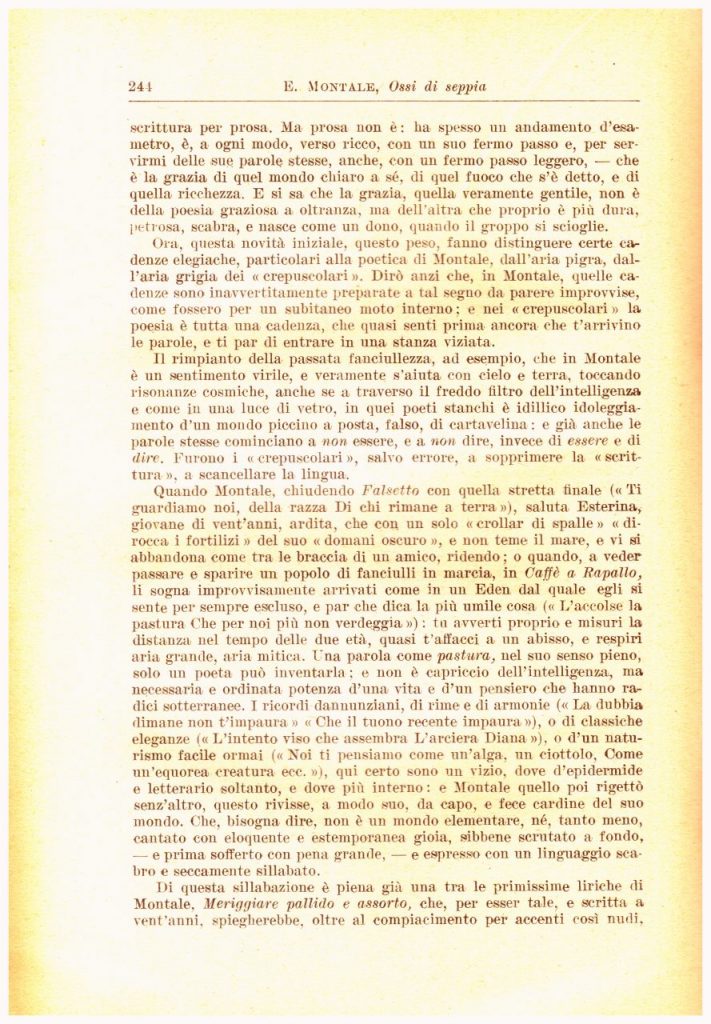 Eugenio MONTALE-Poesie “OSSI DI SEPPIA”-