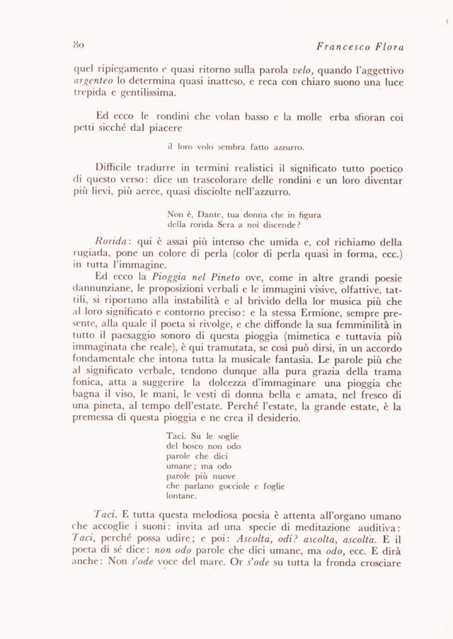 Francesco Flora rileggendo le “LAUDI” di Gabriele D’Annunzio