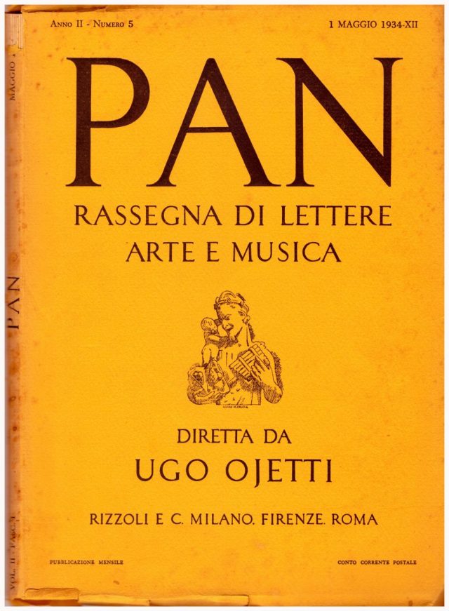 Biblioteca DEA SABINA-Rivista PAN n°5 del 1934-Articolo di Francesco Flora Rileggendo le “LAUDI” di Gabriele D’Annunzio 