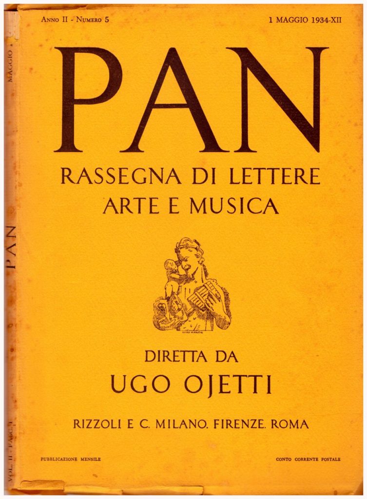 Biblioteca DEA SABINA-Rivista PAN n°5 del 1934-Articolo di Francesco Flora Rileggendo le “LAUDI” di Gabriele D’Annunzio