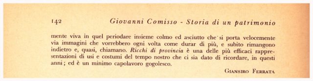 Giovanni COMISSO romanzo Storia di un patrimonio