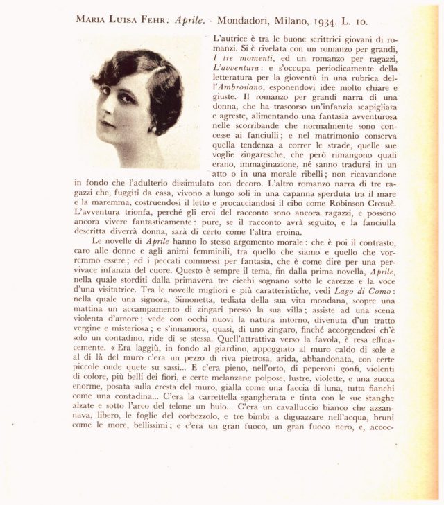 -Maria Luisa Fehr-Romanzo APRILE- Mondadori editore 