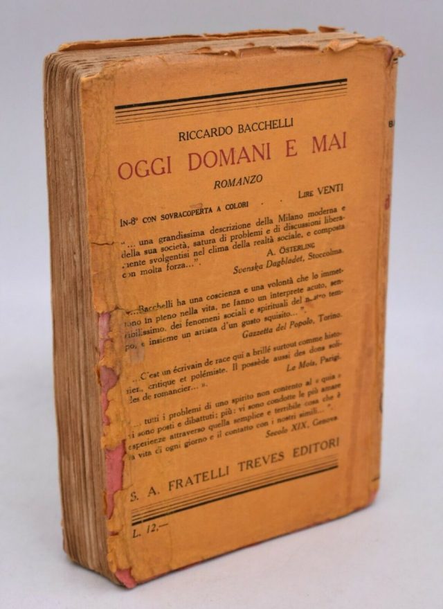 - Riccardo BACCHELLI- Romanzo storico “Mal d’Africa”