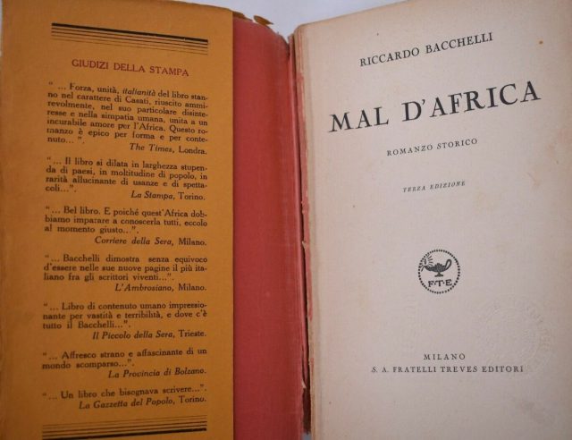 - Riccardo BACCHELLI- Romanzo storico “Mal d’Africa”