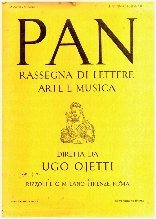 Rivista PAN n°1 del 1934  diretta da Ugo OJETTI
