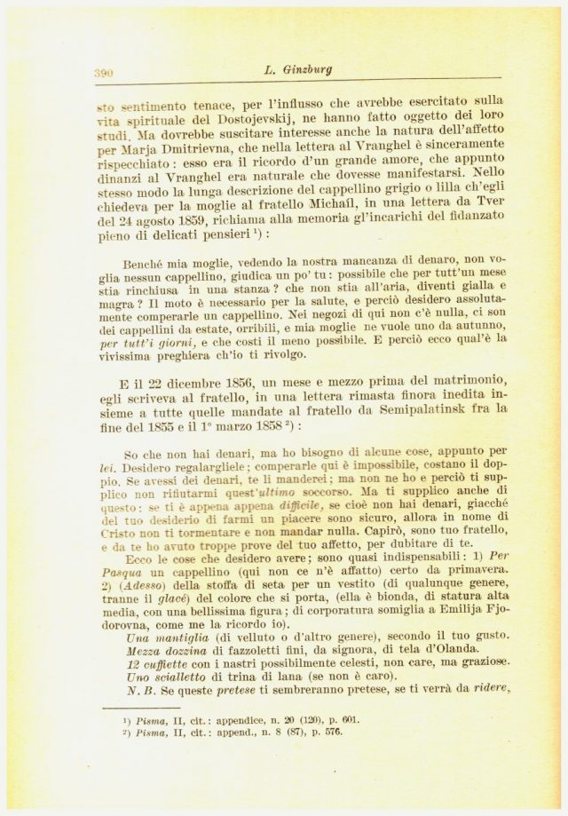  Leone GINZBURG Contributo alla Celebrazione di DOSTOJEVSKIJ