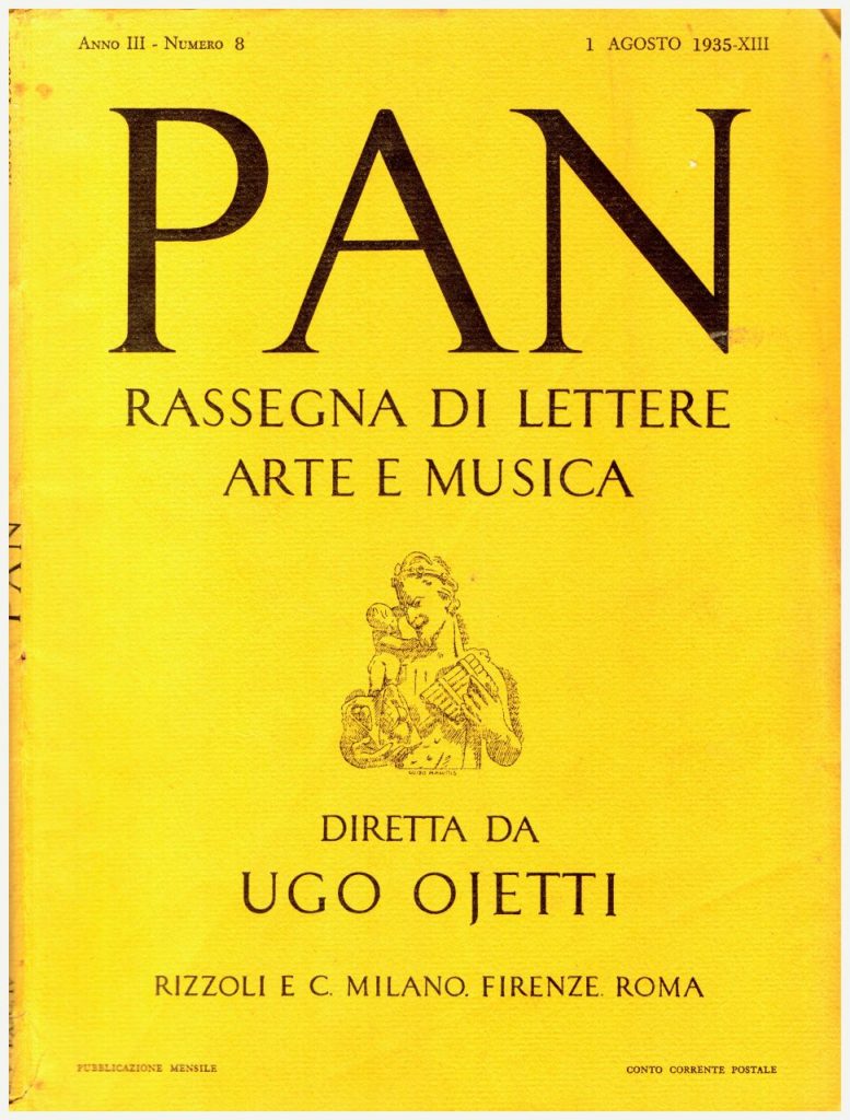 Rivista PAN n°8 del 1935 diretta da Ugo Ojetti