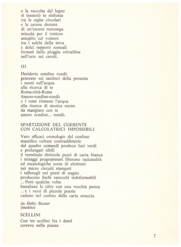 Poesie di Franco Leggeri pubblicate sulla rivista Collettivo R di Firenze nel 1983