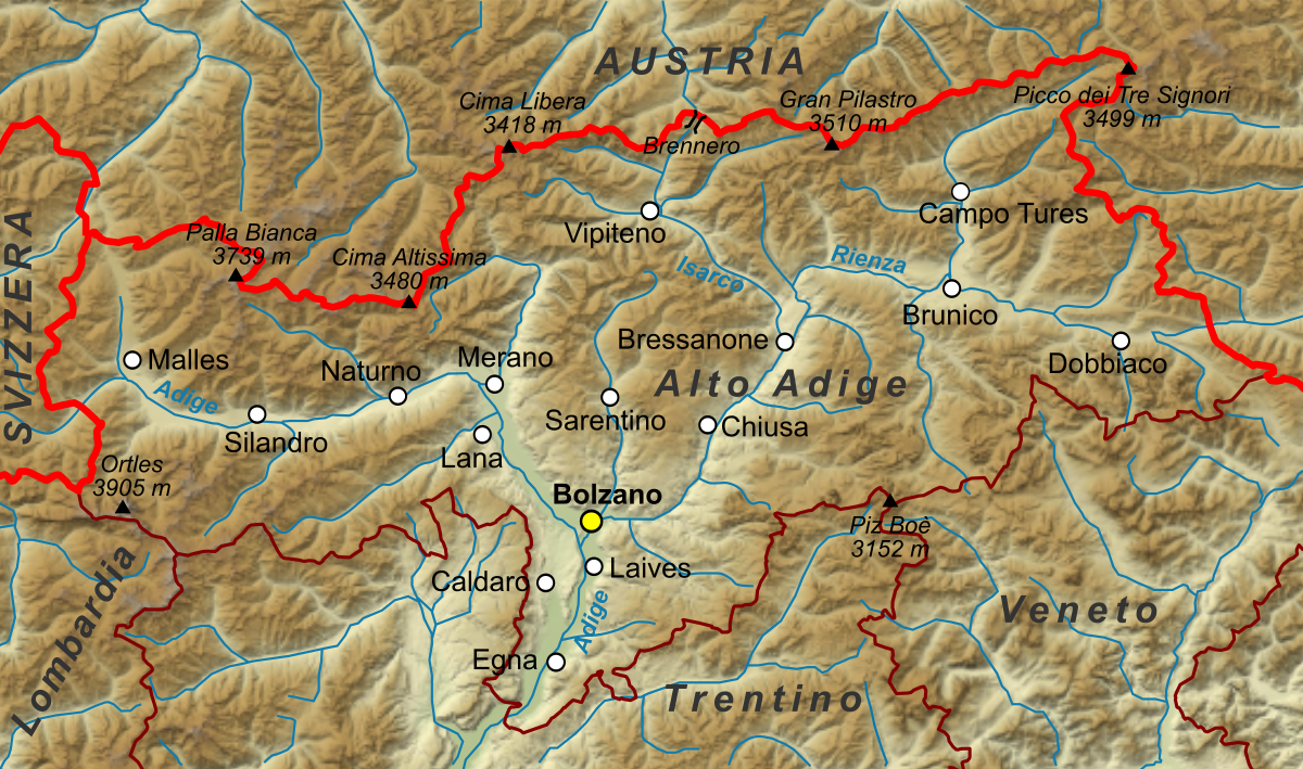 Bolzano confine italo-austriaco 