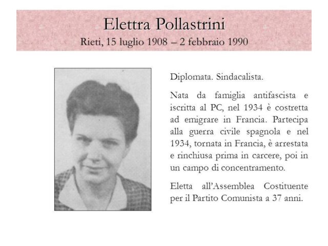 On.Elettra POLLASTRINI-Partito Comunista Italiano